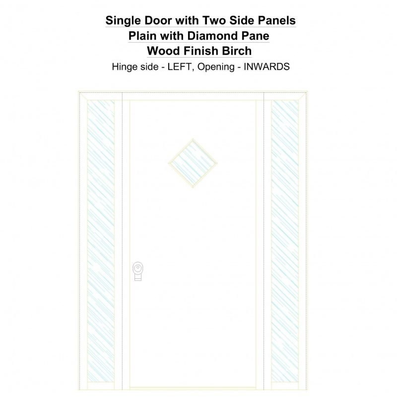Sd2sp Plain With Diamond Pane Wood Finish Birch Security Door