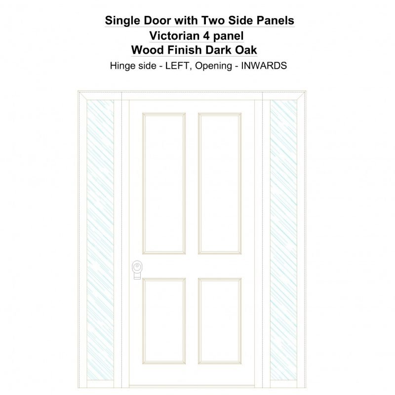 Sd2sp Victorian 4 Panel Wood Finish Dark Oak Security Door