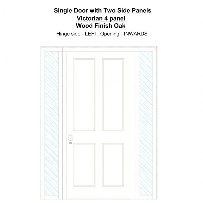 Sd2sp Victorian 4 Panel Wood Finish Oak Security Door