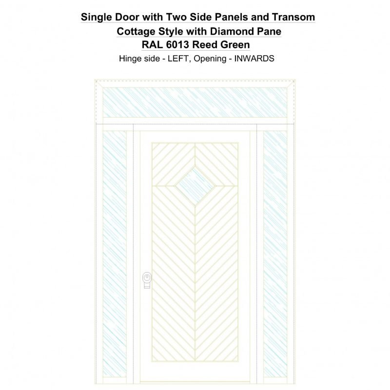Sd2spt Cottage Style With Diamond Pane Ral 6013 Reed Green Security Door