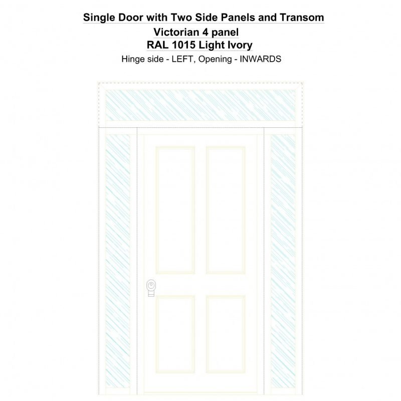 Sd2spt Victorian 4 Panel Ral 1015 Light Ivory Security Door