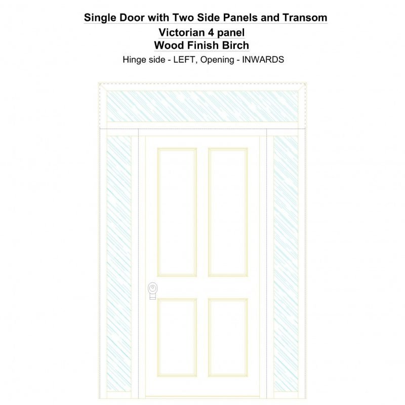 Sd2spt Victorian 4 Panel Wood Finish Birch Security Door