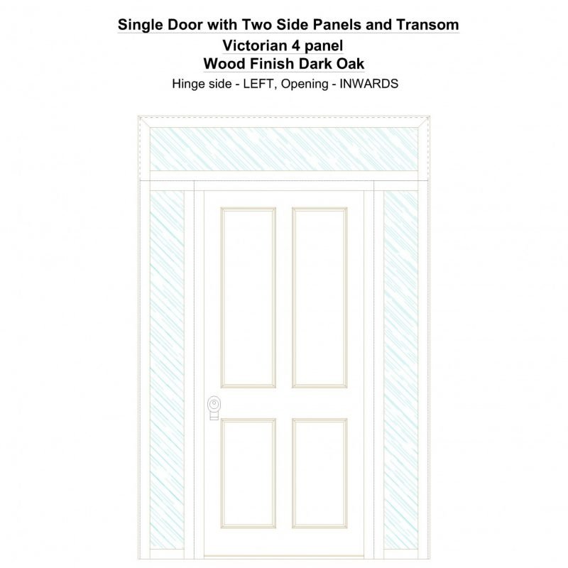 Sd2spt Victorian 4 Panel Wood Finish Dark Oak Security Door