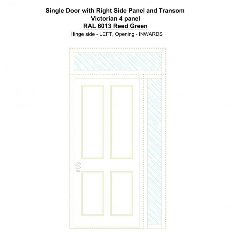Sdt1spt(right) Victorian 4 Panel Ral 6013 Reed Green Security Door